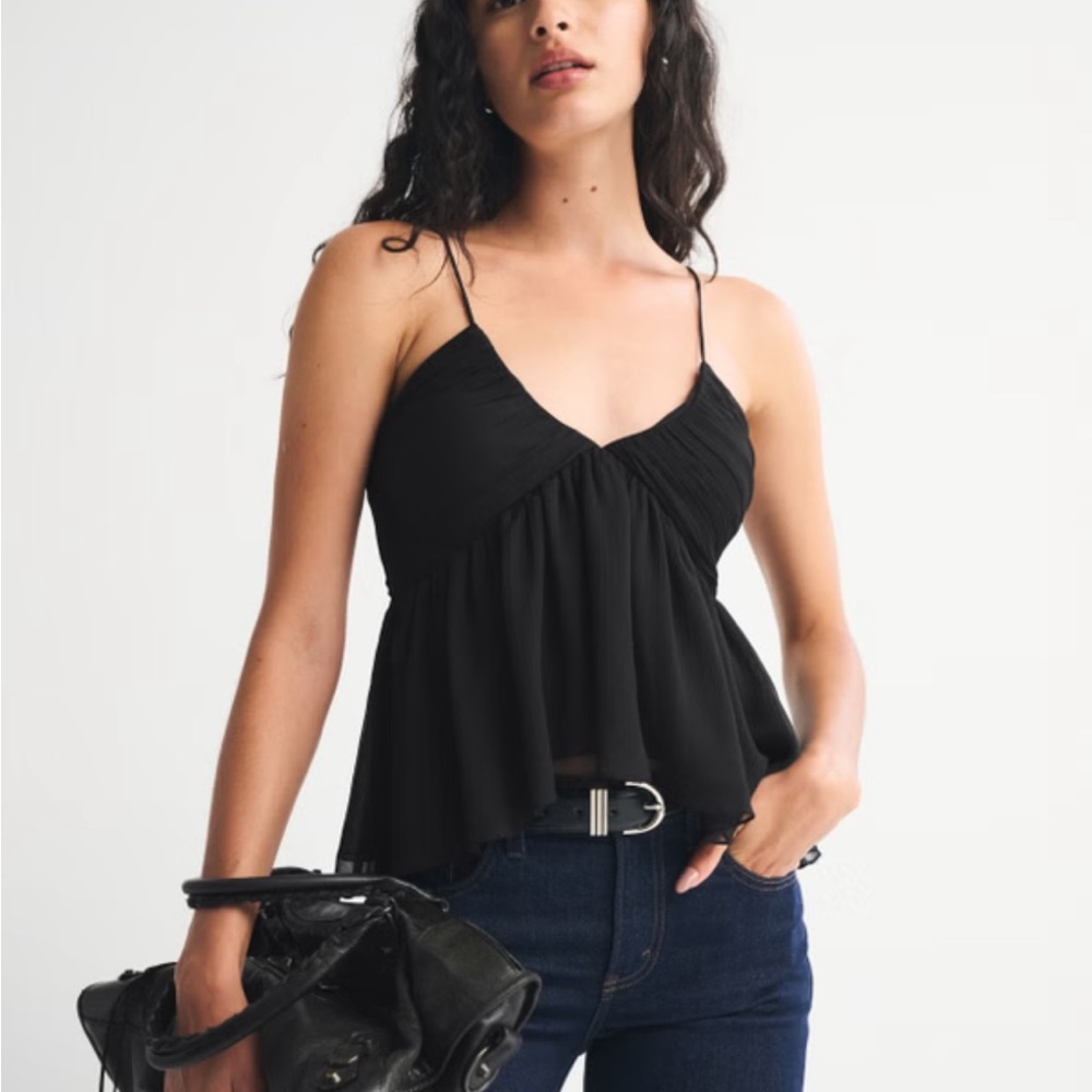 Abercrombie & Fitch V-Neck Ruched Tank
